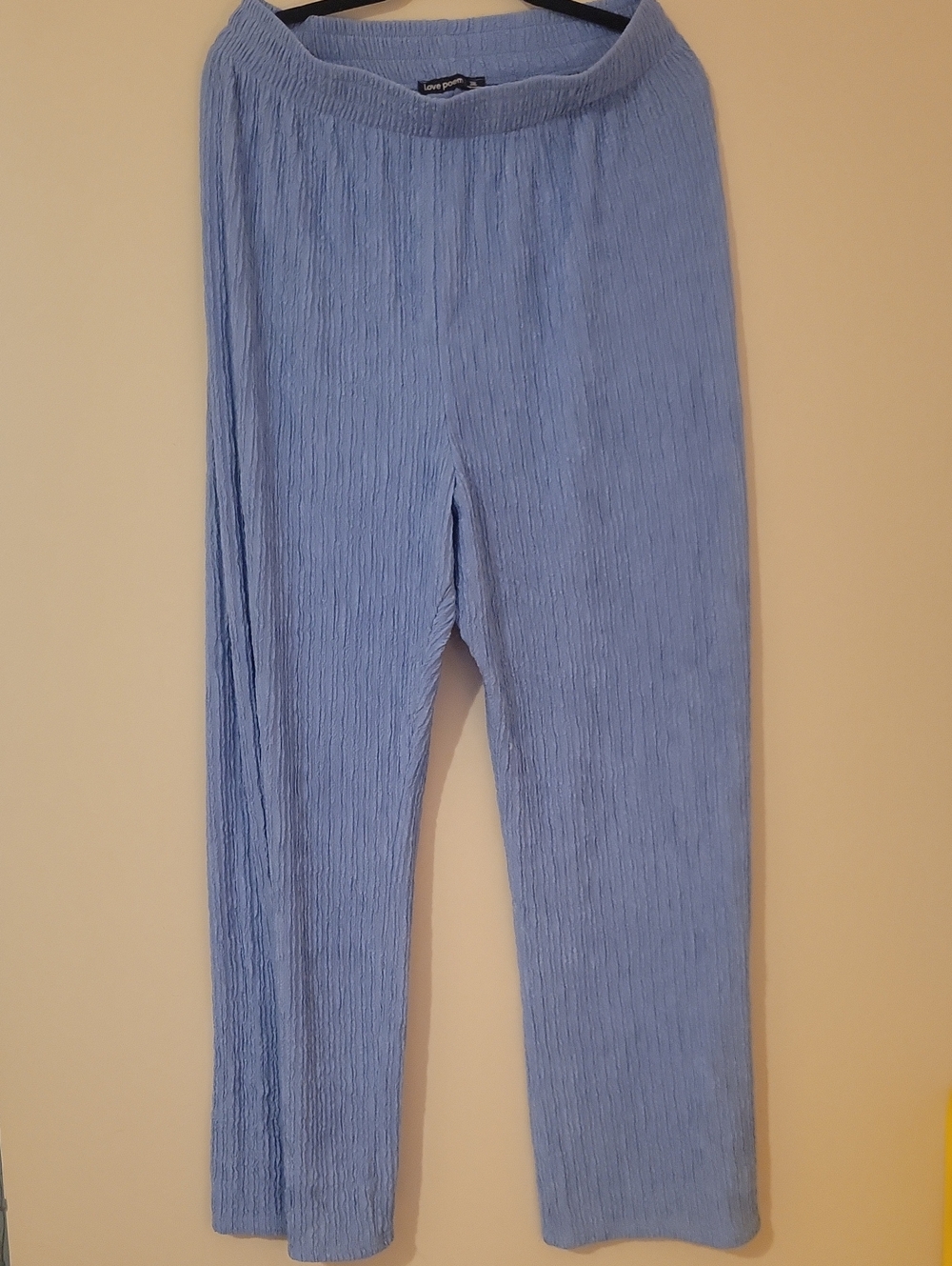 #73 (Bundle 5 For $35) Love Poem Light Blue Pleated Crinkle Wide-Leg Pants - 3XL